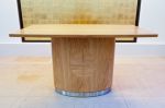 Front view of Communion Table in Laminated Oak & S.Steel