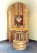 Round Altar & Tabernacle Screen in Native Oak and Stainless Steel