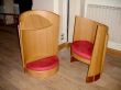 Priests Chair & Kneeler in Laminated European Oak with Upholstered Seat and Kneeling pad