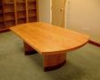Meeting Table in Ripple Cherry and Brown Oak with Book case