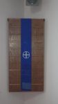 Hymnal in Brown Oak and Blue glass 